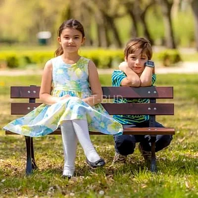 Ławka dziecięca Ptyś drewniano żeliwna