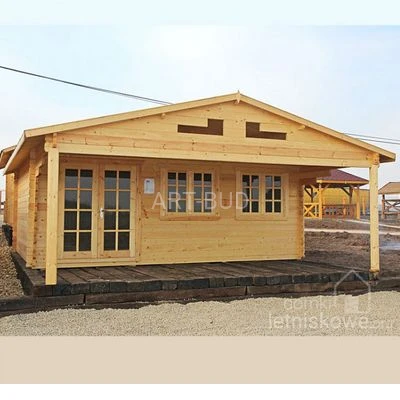 Drewniany domek letniskowy z tarasem zadaszonym Helena 27 m2