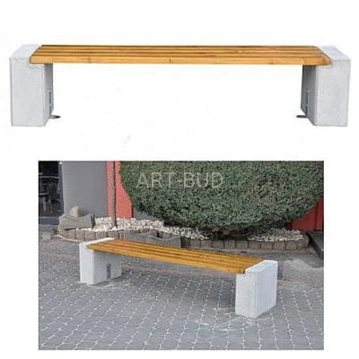 Ławka bez oparcia z betonu architektonicznego 