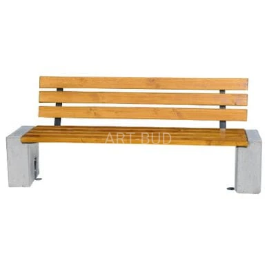 Ławka z betonu architektonicznego z oparciem 