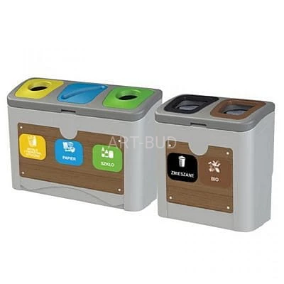 Pojemniki do segregacji odpadów  5×50 litrów Tudeks