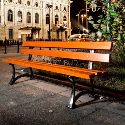 Ławka Łódzka żeliwna z siedziskiem i oparciem drewnianym 170 cm Rekord