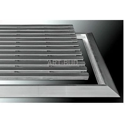 Wycieraczka ażurowa zewnętrzna metalowo-gumowa GA1A w ramce aluminiowej Ferroplast