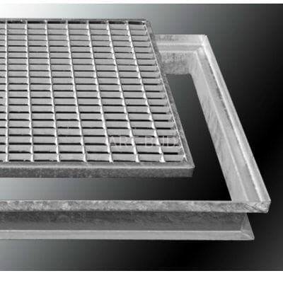 Wycieraczka zewnętrzna ruszt stalowy ocynkowany 400x590 mm w fartuchu profilowanym Ferroplast 