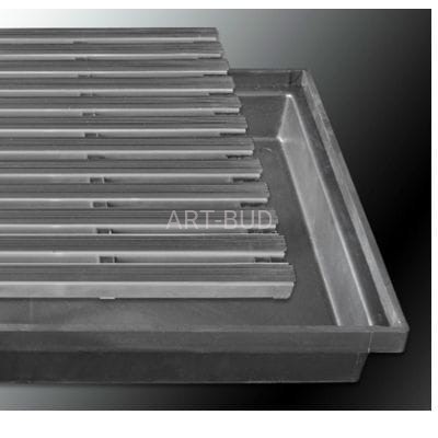 Wycieraczka zewnętrzna żeberkowa aluminiowo-gumowa w skrzynce z tworzywa Ferroplast  