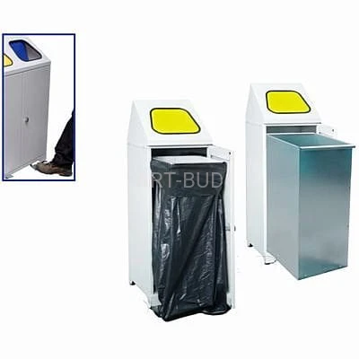 Metalowy pojemnik  do segregacji z pedałem 