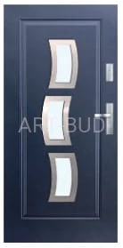 Drzwi zewnętrzne metalowe 75 Passive KMT przeszklone wzór 10