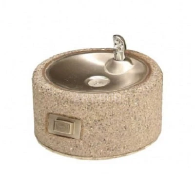 Poidełko dla zwierząt wolnostojące, wibrobeton, okrągłe, brązowe