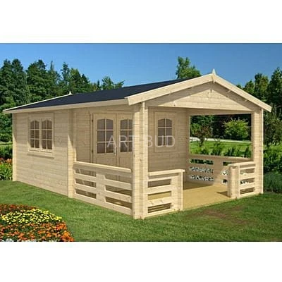 Domek letniskowy drewniany z bali altana 23,8m2 Krakwa