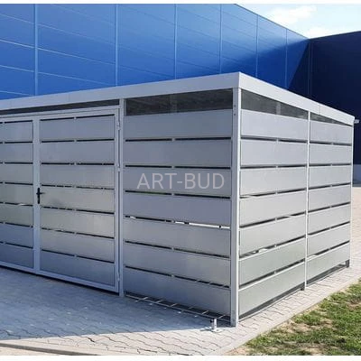 Wiata śmietnikowa stalowa zadaszona  2060x2060 mm model Z1 MIKRO