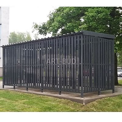 Wiata śmietnikowa stalowa 2060 x 3050 mm zadaszona 