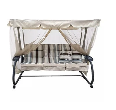 Huśtawka ogrodowa z moskitierą i daszkiem ochronnym INES 