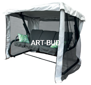 Huśtawka ogrodowa z moskitierą i daszkiem  CARPATIA