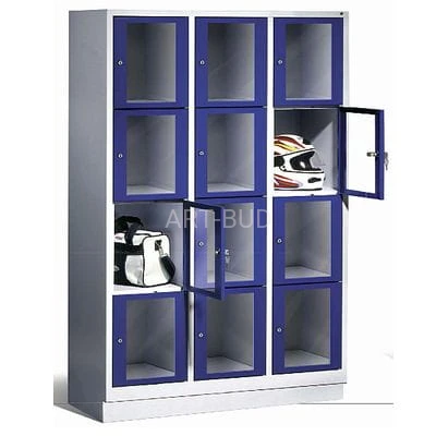 Szafa skrytkowa z drzwiami ze szkła akrylowego 8020A324 12 skrytekwymiarach 740x800x430 mm  (1)