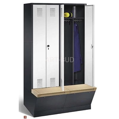 Szafy ubraniowe S 3000 Evolo 48 na podstawie ze schowkiem na buty kod 48056-20