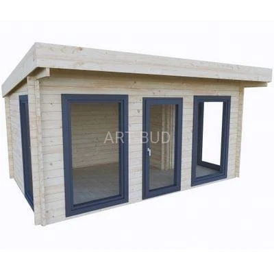 Domek z drewna kiosk 16,6 m2 z balika 44mm SAMAR