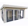 Domek z drewna kiosk 16,6 m2 z balika 44mm SAMAR