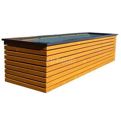 Donica drewniano stalowa 180 x 45 x 45 cm CREATIVE