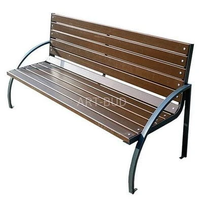 Ławka miejska stalowo drewniana z oparciem 150-180 cm ZEUS