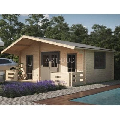 Domek drewniany z balika 44 - 70 mm 600 x 600 cm - 33.6 m2  CHABER