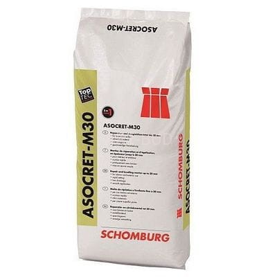 Zaprawa naprawcza i wyrównawcza (do 30mm) do powierzchni ścian i posadzek ASOCRET-M30  worek 25 kg