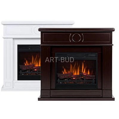 Kominek elektryczny z obudową drewnianą Jupiter z efektem płomienia 2D lub 3D kolory kawowy/orzech  lub biały