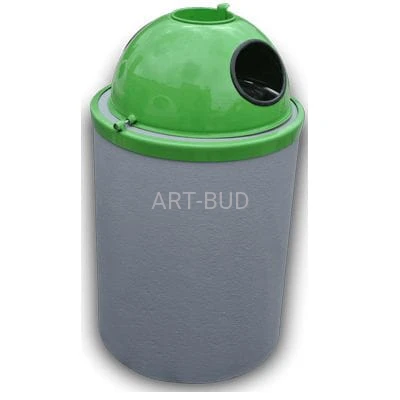 Kosz okrągły betonowy  40 l  z kopułą metalową   kat. 113