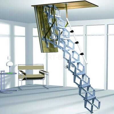 Schody strychowe automatyczne aluminiowe z napędem elektrycznym Elektro Roto