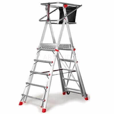 Drabina z podestem magazynowa PLS3  PLS5 jezdna Faraone 