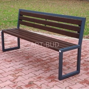 Ławka stalowo drewniana miejska ANA Plus 150 lub 180 cm grubość deski 4 cm 