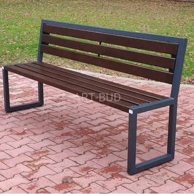 Ławka stalowo drewniana miejska ANA Plus 150 lub 180 cm grubość deski 4 cm 
