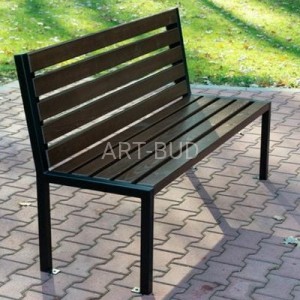 Ławka stalowo drewniana miejska MEGA II 150 lub 180 cm grubość deski 4 cm 