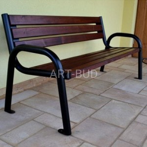 Ławka stalowo drewniana miejska FADO 180 cm grubość deski 4 cm 