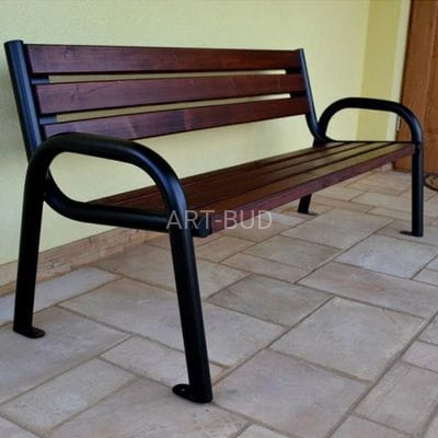 Ławka stalowo drewniana miejska FADO 180 cm grubość deski 4 cm 