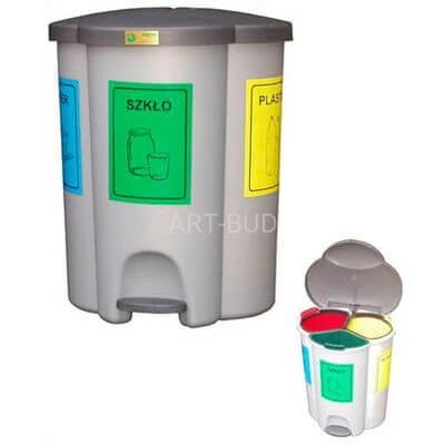 Pojemnik trzykomorowy do segregacji odpadów TRIO o pojemności łącznej 40 litrów S020