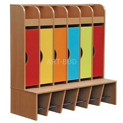 Regał przedszkolny szatniowy z drzwiczkami D  1300x1300x500 mm