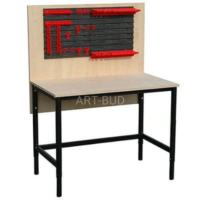 Stół warsztatowy montażowy stolarski plus nakładka nadbudowa tylna ścianka do stołu 1000x600 mm