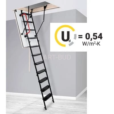 Schody przeciwpożarowe strychowe EI60 SOLID 0,54 W/m2K Oman/m2K