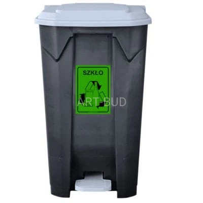 Pojemnik na odpady pedałowy z polietylenu  do segregacji 100 l  S014 