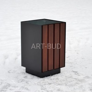 Kosz uliczny na śmieci stalowo drewniany 65 L Hugo