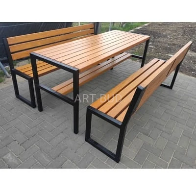 Komplet mebli ogrodowych stalowo drewnianych ANA