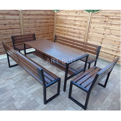 Komplet mebli ogrodowo piknikowych stalowych MAXI W129