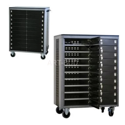 Wózek do przechowywania i ładowania laptopów z pojedynczymi skrytkami 