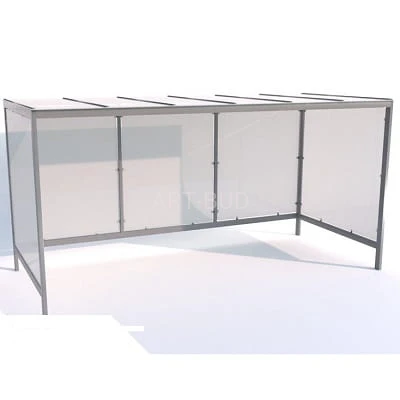 Stalowa wiata rowerowa "BRYZA III" zabudowana na 10 rowerów 420cm