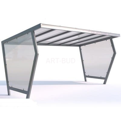 Stalowa wiata rowerowa "AURORA I" ścianki boczne 10 rowerów 420cm