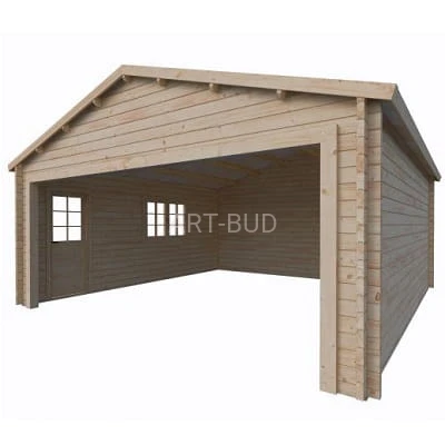 Garaż dwustanowiskowy drewniany CARPORT 600x595 - 32,1 m2 JAN B