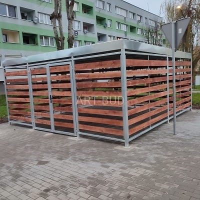 Wiata śmietnikowa stalowa zadaszona ZIEMIA 200x200cm