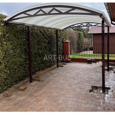 Wiata garażowa Carport z dachem łukowym - typ 1