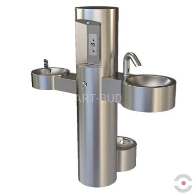 Stacja wody pitnej ze stanowiskiem do mycia rąk i poidełkiem  GWQ-PF