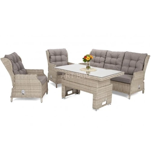 Komplet mebli ogrodowych technorattanowy Trivento F